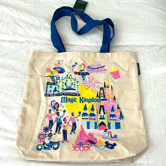 NWT Disney Parks Starbucks Magic Kingdom Discovery Series Canvas Tote WDW - Picture 3 of 17